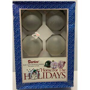 Darice Home For The Holidays DIY Paint Decorate Frosted Glass Ornaments Set Of 6